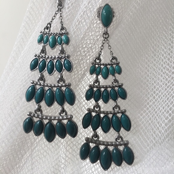 Lia Sophia Turquoise Chandelier Earrings - Picture 6 of 6